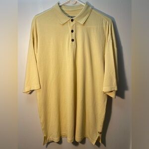 Tommy Bahama Men’s Light Yellow 75% Silk Waffle Knit Polo Shirt